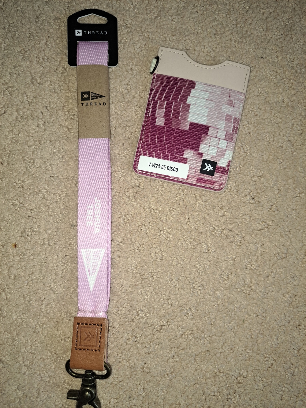 Pink Lanyard and Card Sleeve Set
